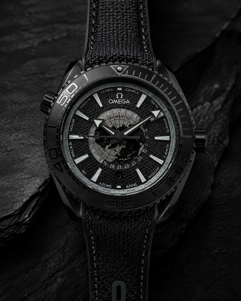 OMEGA SEAMASTER WORLDTIMER NEGRO