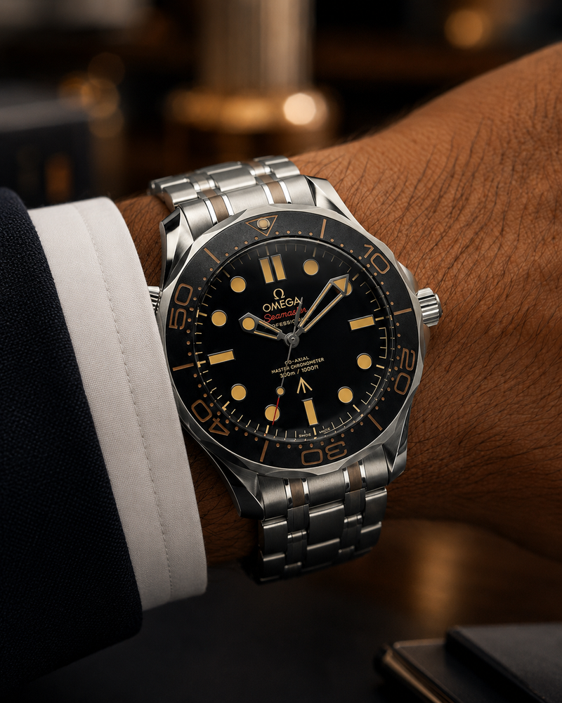 OMEGA SEAMASTER DIVER 300M NEGRO Y DORADO
