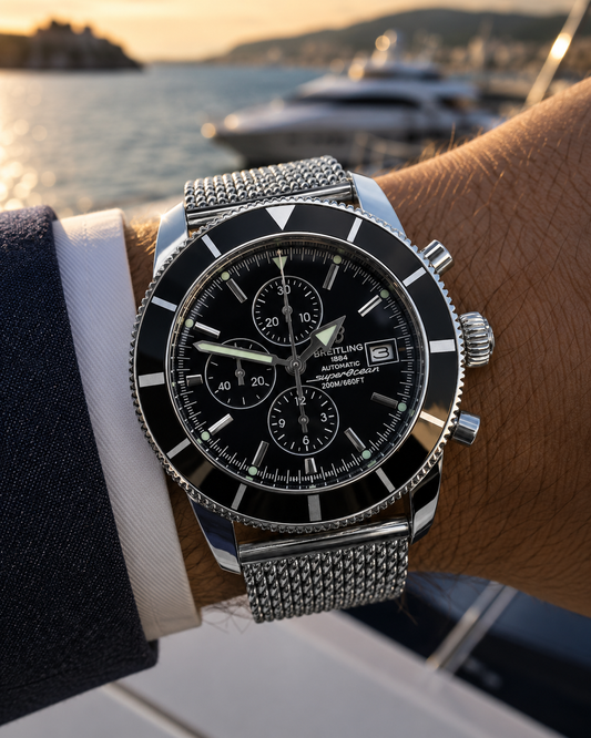 BREITLING SUPEROCEAN HERITAGE CHRONOGRAPH 46 MM – AUTOMÁTICO – MALLA MILANESA EN ACERO