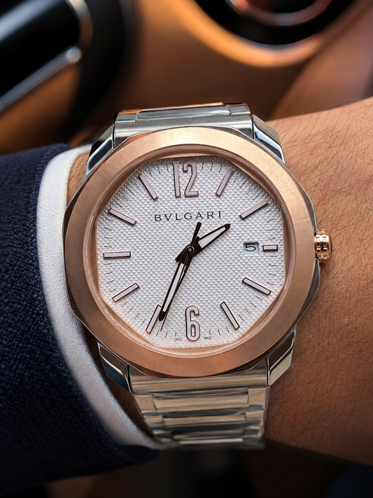 BVLGARI OCTO 42 MM BICOLOR – BRAZALETE EN ACERO INOXIDABLE