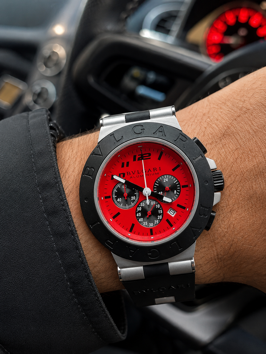 BVLGARI ALUMINIUM CHRONOGRAPH 40 MM – CORREA DE CAUCHO