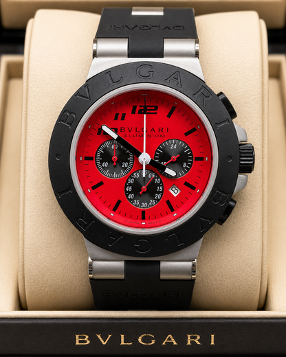 BVLGARI ALUMINIUM CHRONOGRAPH 40 MM – CORREA DE CAUCHO