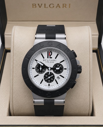 BVLGARI ALUMINIUM CHRONOGRAPH 40 MM – CORREA DE CAUCHO