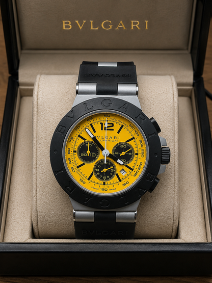 BVLGARI ALUMINIUM CHRONOGRAPH 40 MM – CORREA DE CAUCHO