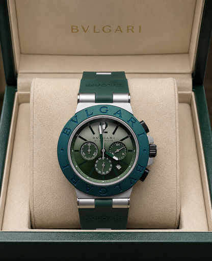 BVLGARI ALUMINIUM CHRONOGRAPH 40 MM – CORREA DE CAUCHO