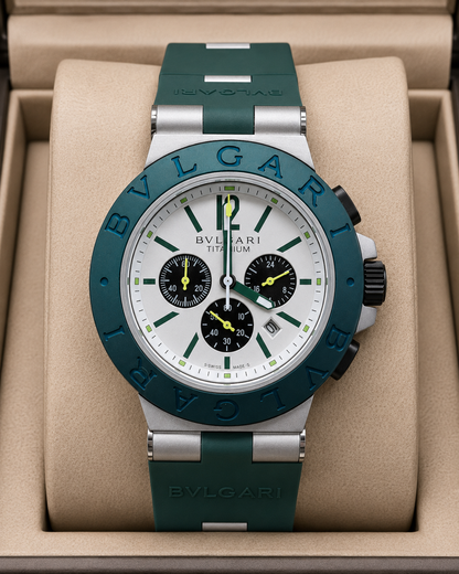 BVLGARI ALUMINIUM CHRONOGRAPH 40 MM – CORREA DE CAUCHO