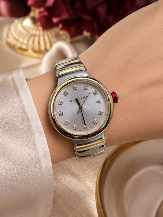 BVLGARI LVCEA 33 MM – CUARZO – BRAZALETE BICOLOR EN ACERO INOXIDABLE