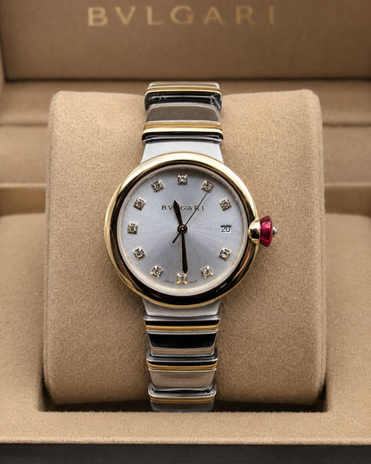 BVLGARI LVCEA 33 MM – CUARZO – BRAZALETE BICOLOR EN ACERO INOXIDABLE