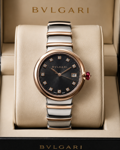 BVLGARI LVCEA 33 MM – CUARZO – BRAZALETE BICOLOR EN ACERO INOXIDABLE
