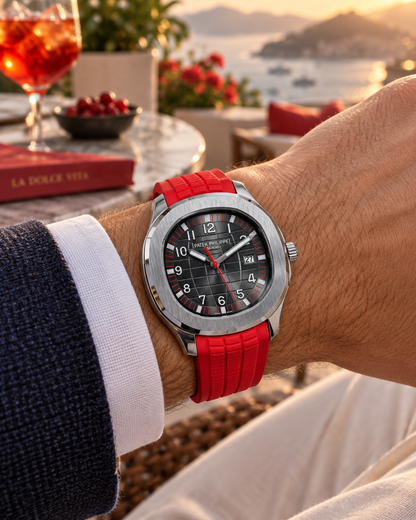 PATEK PHILIPPE AQUANAUT AUTOMÁTICO CORREA ROJA 40 MM