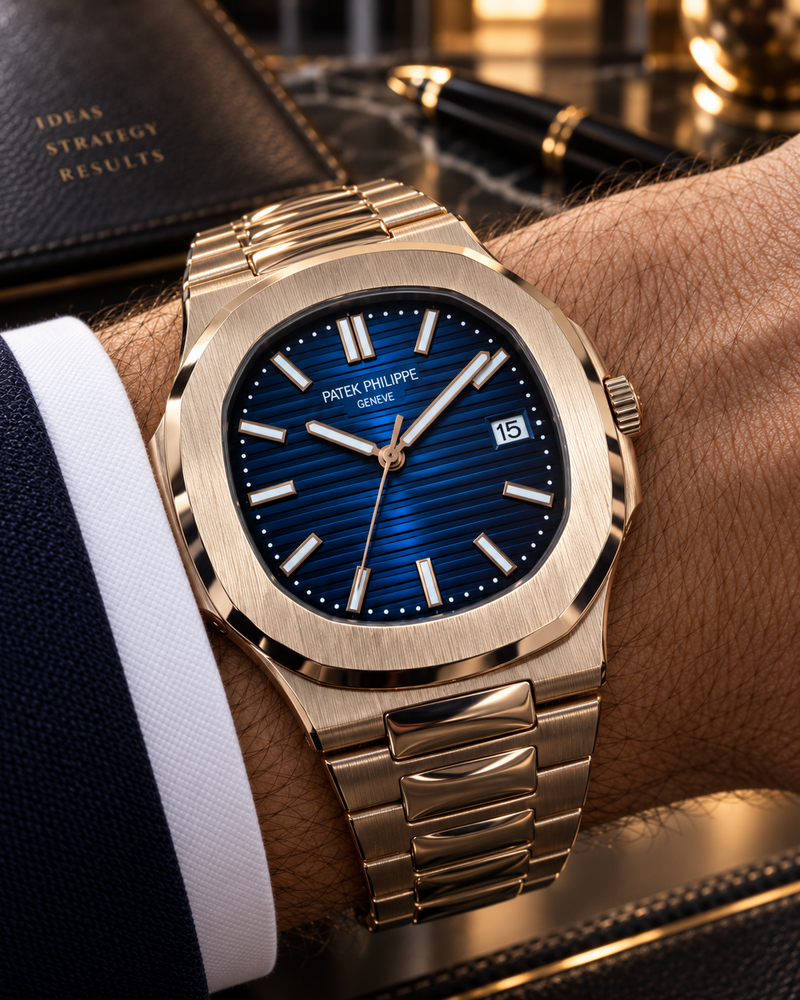 PATEK PHILIPPE NAUTILUS AUTOMÁTICO ORO ROSA ESFERA AZUL 40 MM
