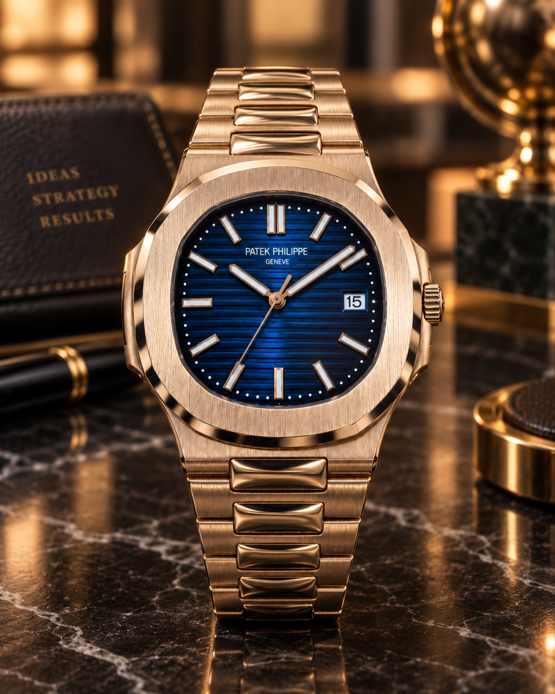 PATEK PHILIPPE NAUTILUS AUTOMÁTICO ORO ROSA ESFERA AZUL 40 MM
