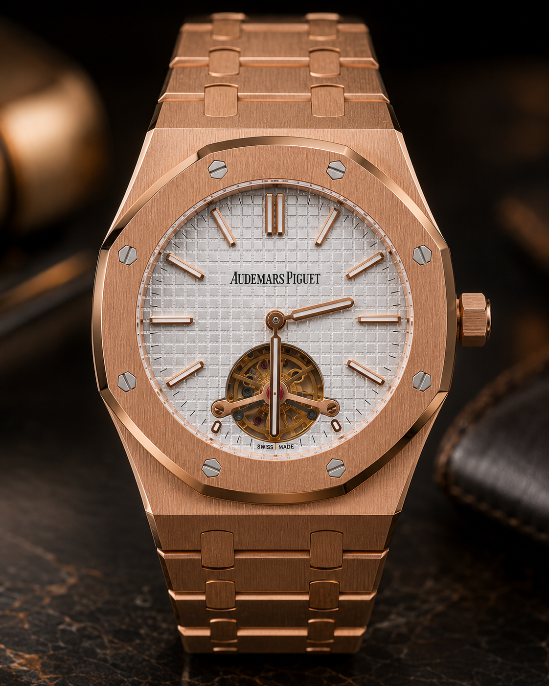 AUDEMARS PIGUET ROYAL OAK OPEN HEART 41MM ORO ROSA