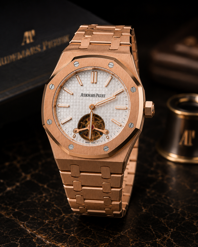 AUDEMARS PIGUET ROYAL OAK OPEN HEART 41MM ORO ROSA