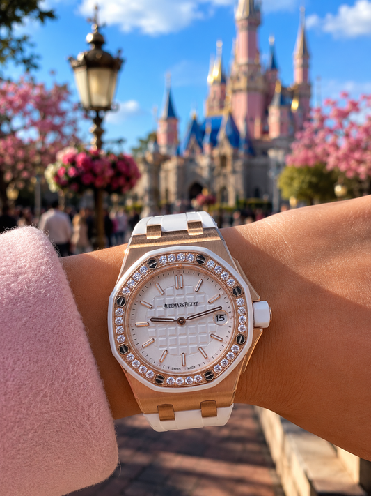AUDEMARS PIGUET ROYAL OAK DAMA 34 MM ACERO – BISEL ENGASTADO CON CIRCONIAS