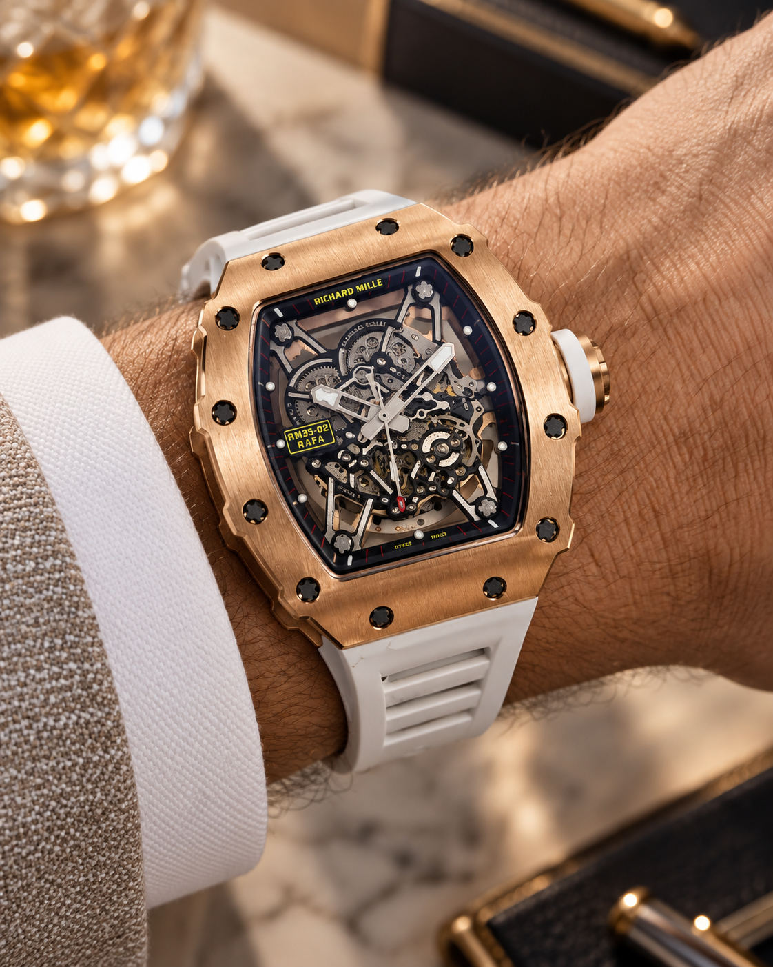 RICHARD MILLE RM 35-02 RAFAEL NADAL AUTOMÁTICO – ROSE GOLD & WHITE