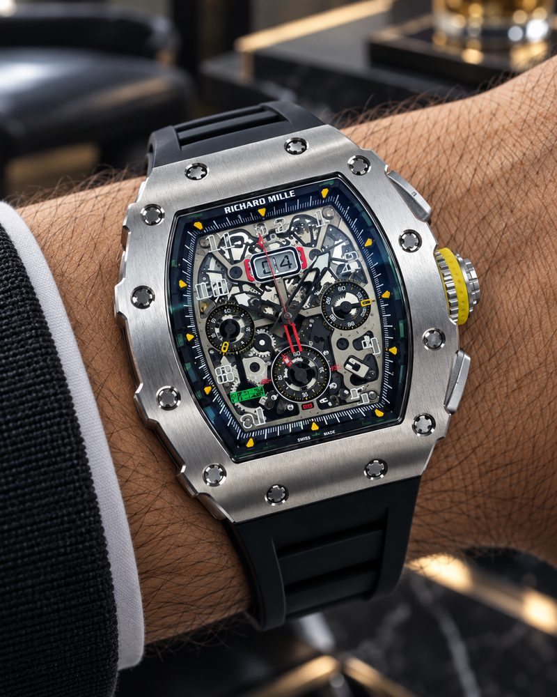 RICHARD MILLE AUTOMÁTICO SKELETON – ACERO & NEGRO