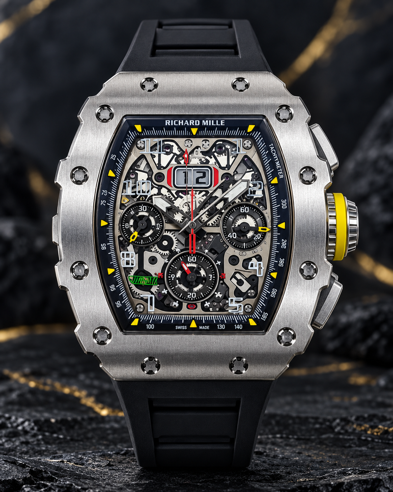 RICHARD MILLE AUTOMÁTICO SKELETON – ACERO & NEGRO