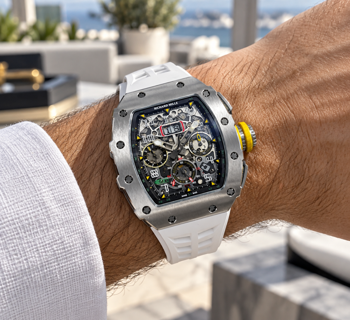 RICHARD MILLE AUTOMÁTICO SKELETON – ACERO & BLANCO