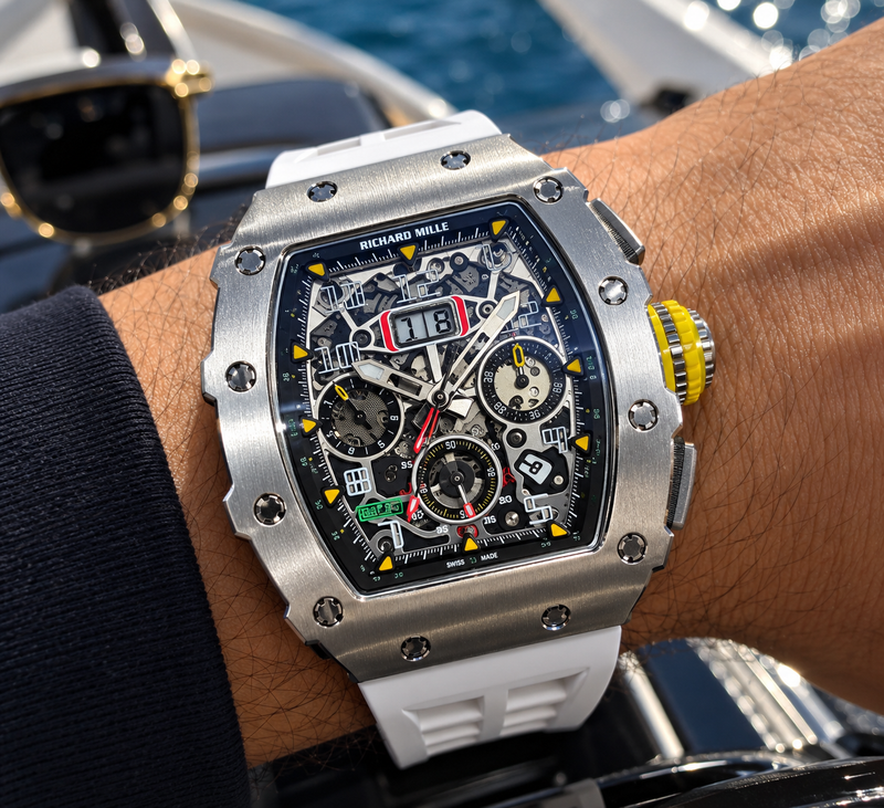 RICHARD MILLE AUTOMÁTICO SKELETON – ACERO & BLANCO