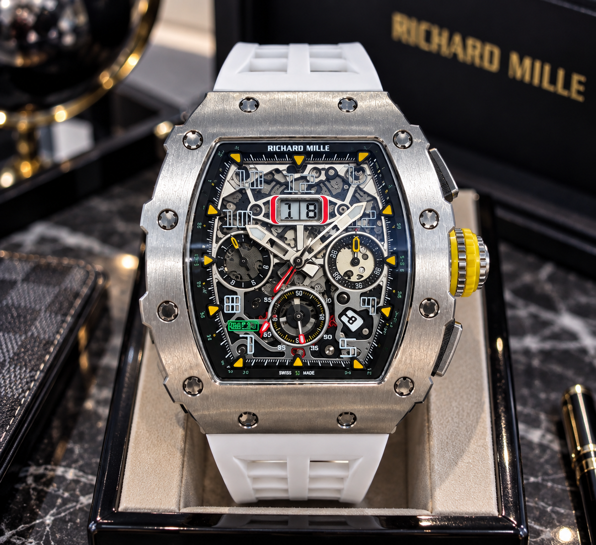 RICHARD MILLE AUTOMÁTICO SKELETON – ACERO & BLANCO
