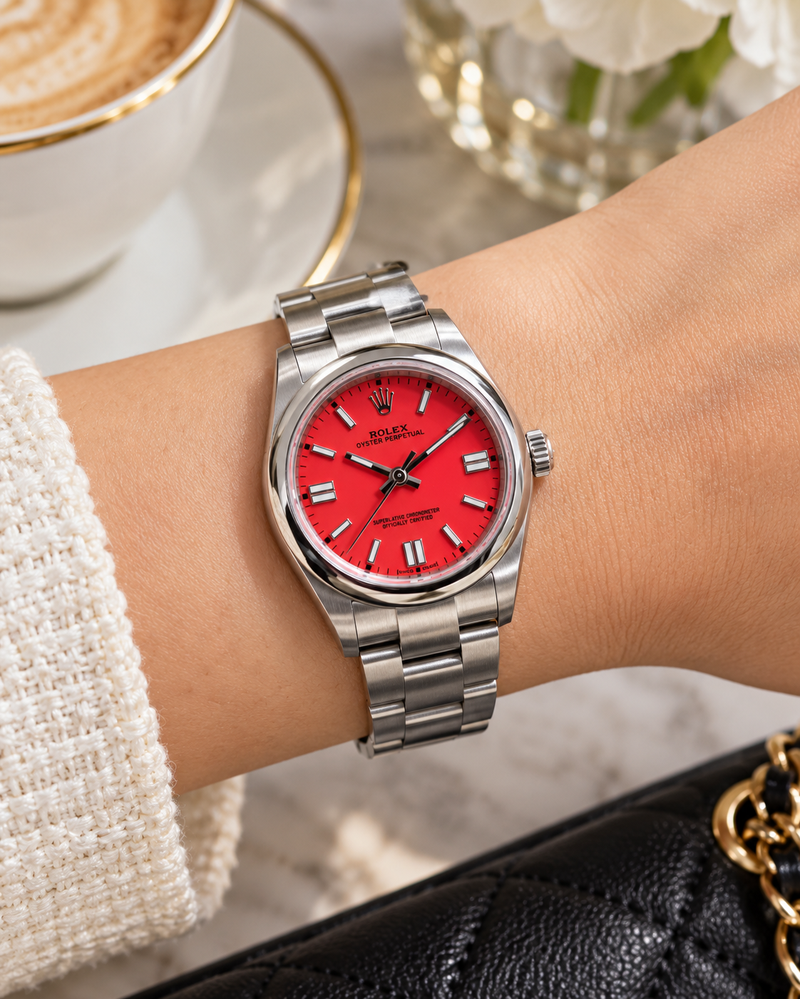 ROLEX OYSTER PERPETUAL 31 MM DAMA – ESFERA ROJA