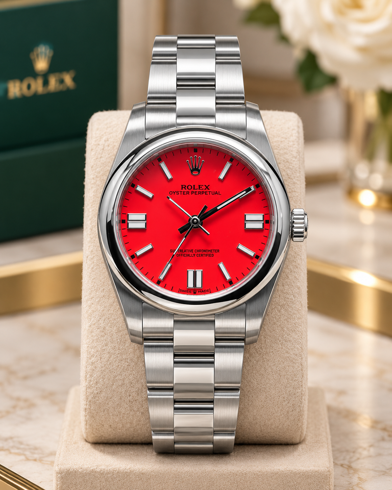 ROLEX OYSTER PERPETUAL 31 MM DAMA – ESFERA ROJA