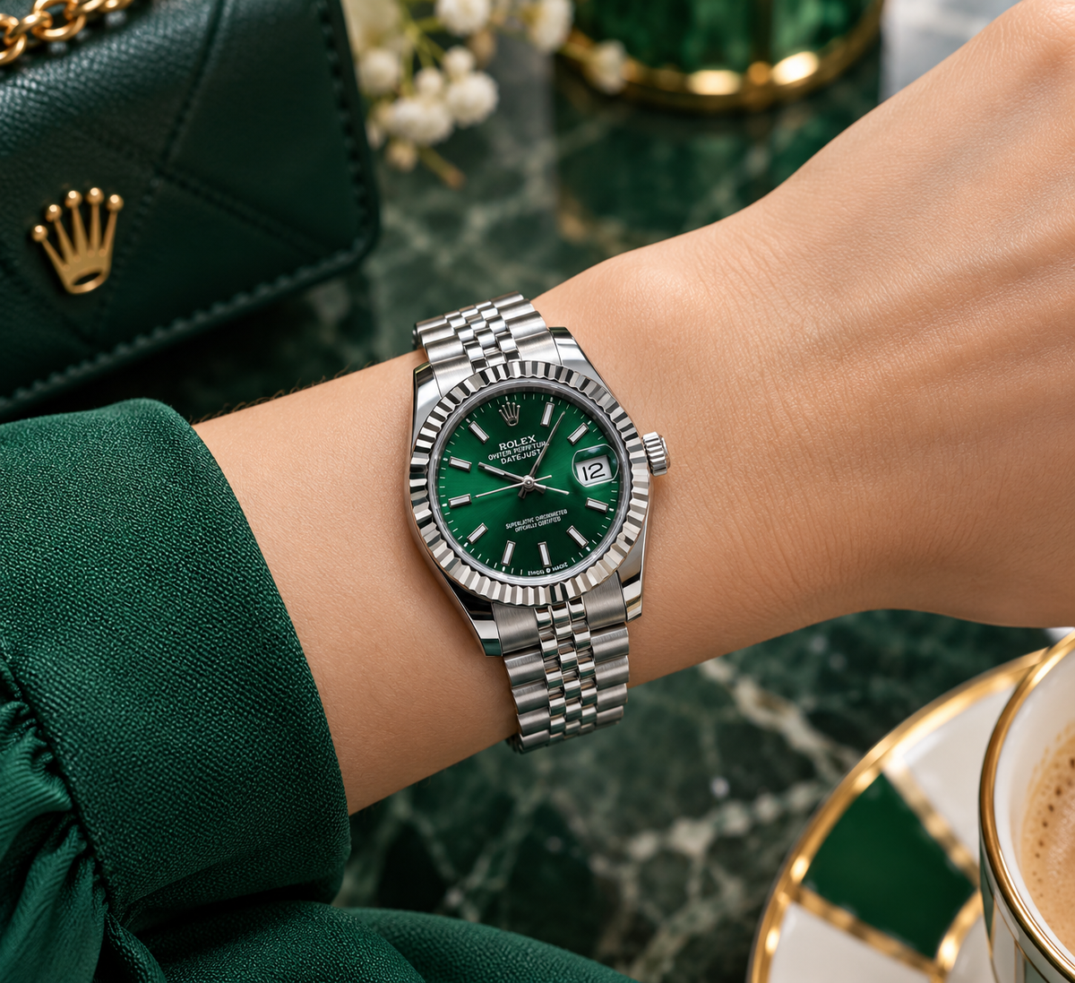 ROLEX DATEJUST 31 MM DAMA – ESFERA VERDE