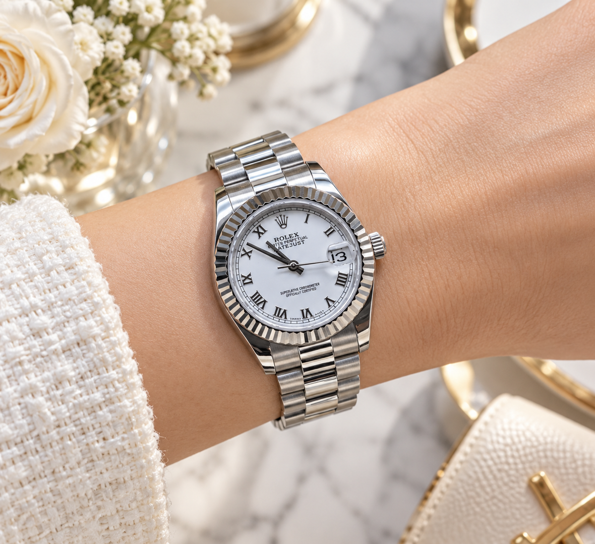 ROLEX DATEJUST 31 MM DAMA – ESFERA BLANCA