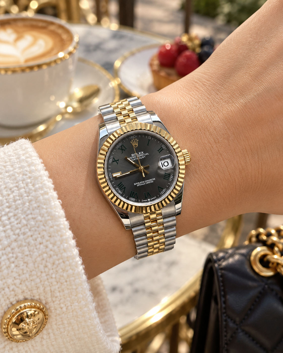 ROLEX DATEJUST DAMA 31 MM – ESFERA GRIS CON NÚMEROS ROMANOS VERDES