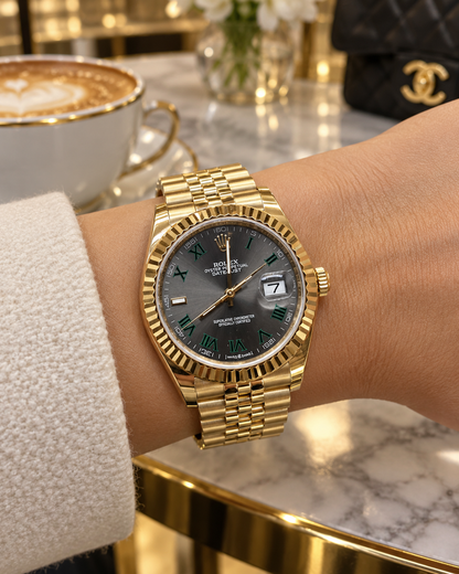 ROLEX DATEJUST 36 MM – ESFERA GRIS CON NÚMEROS ROMANOS VERDES