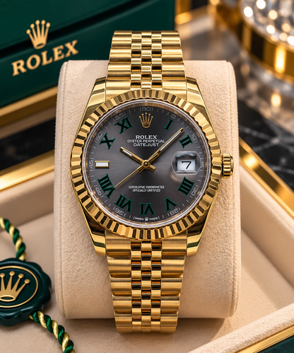 ROLEX DATEJUST 36 MM – ESFERA GRIS CON NÚMEROS ROMANOS VERDES