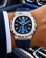 PATEK PHILIPPE NAUTILUS – ESFERA AZUL, FASE LUNAR Y CORREA DE CAUCHO AZUL
