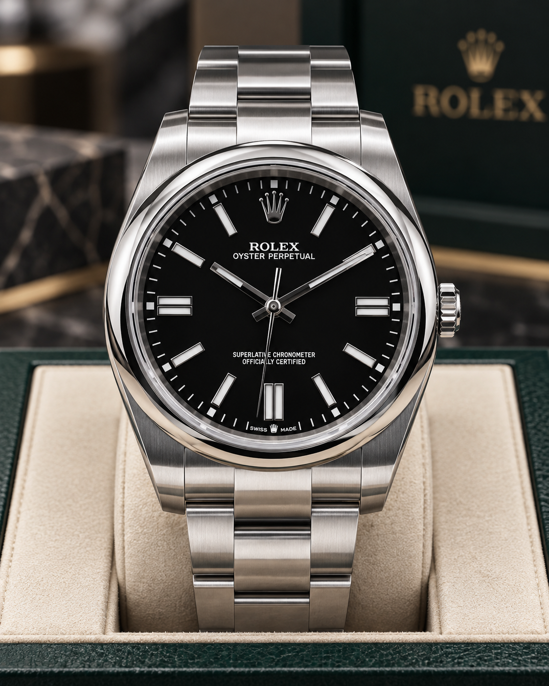 ROLEX OYSTER PERPETUAL 41 MM – ESFERA NEGRA Y BRAZALETE OYSTER