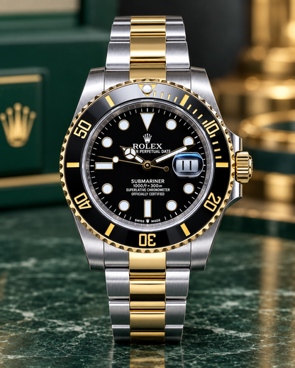 ROLEX SUBMARINER 41 MM – ESFERA NEGRA Y ACABADO BICOLOR