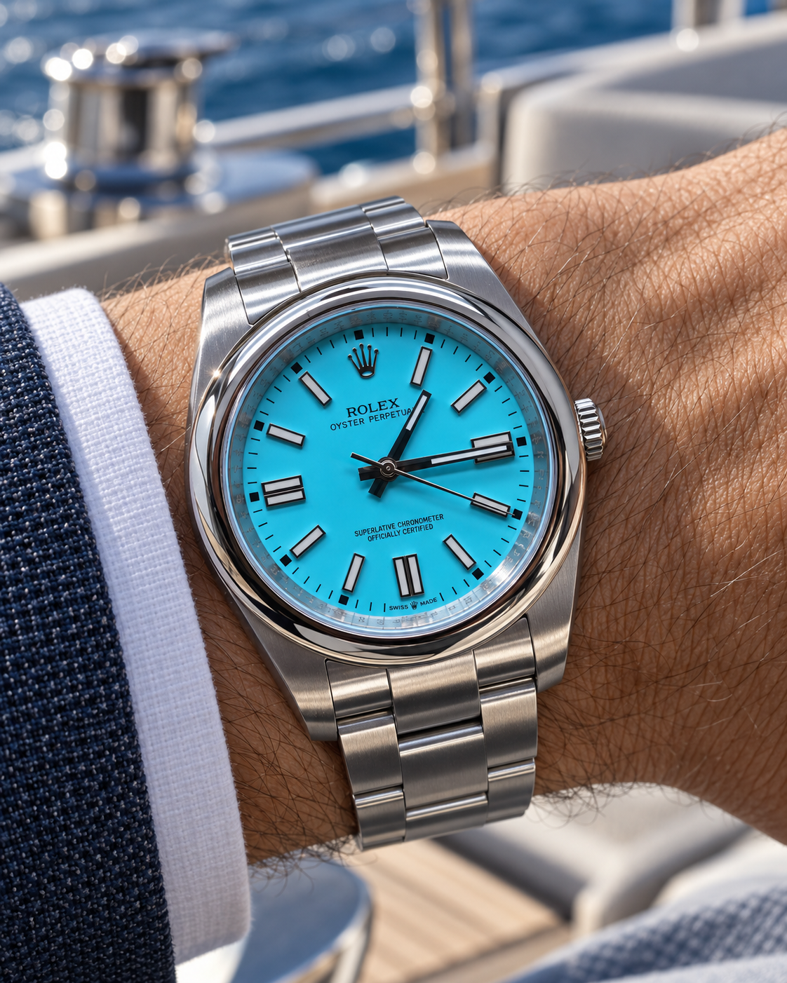 ROLEX OYSTER PERPETUAL 41 MM – ESFERA TURQUESA Y BRAZALETE OYSTER