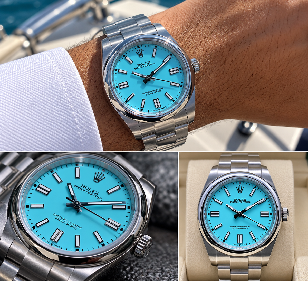 ROLEX OYSTER PERPETUAL 41 MM – ESFERA TURQUESA Y BRAZALETE OYSTER