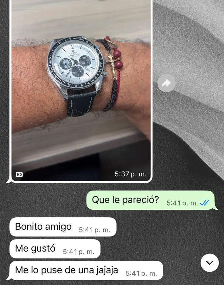 Cliente con su Omega Speedmaster: «Bonito amigo, me gustó»