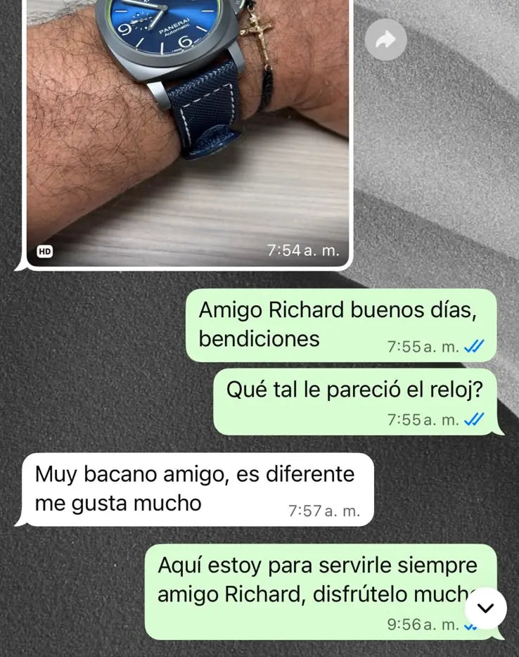 Cliente con su Panerai: «Muy bacano amigo, me gusta mucho»